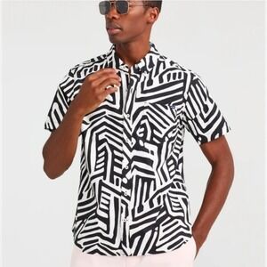 Chubbies Mens Geometric Abstract Short Sleeve Button Down Shirt Size S